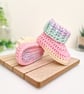 Handmade Crochet Newborn Baby Booties - Beaches & Cream - Summer Seconds 