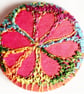 Buttons 1 inch button Hand Dyed Silks and Cottons Free Machine Embroidery Button