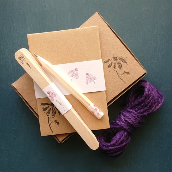 Garden Gift Set - labels, envelopes, twine, pencil, planner - flower design