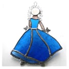 Princess Suncatcher Stained Glass Cinderella Dancer Blue 013