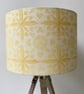 Hand Printed Organic Cotton Oblong Cushion - RUNA - Ochre Yellow - Image 6