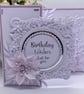 Personalised Luxury handmadeZ-Fold Birthday card and decorated box