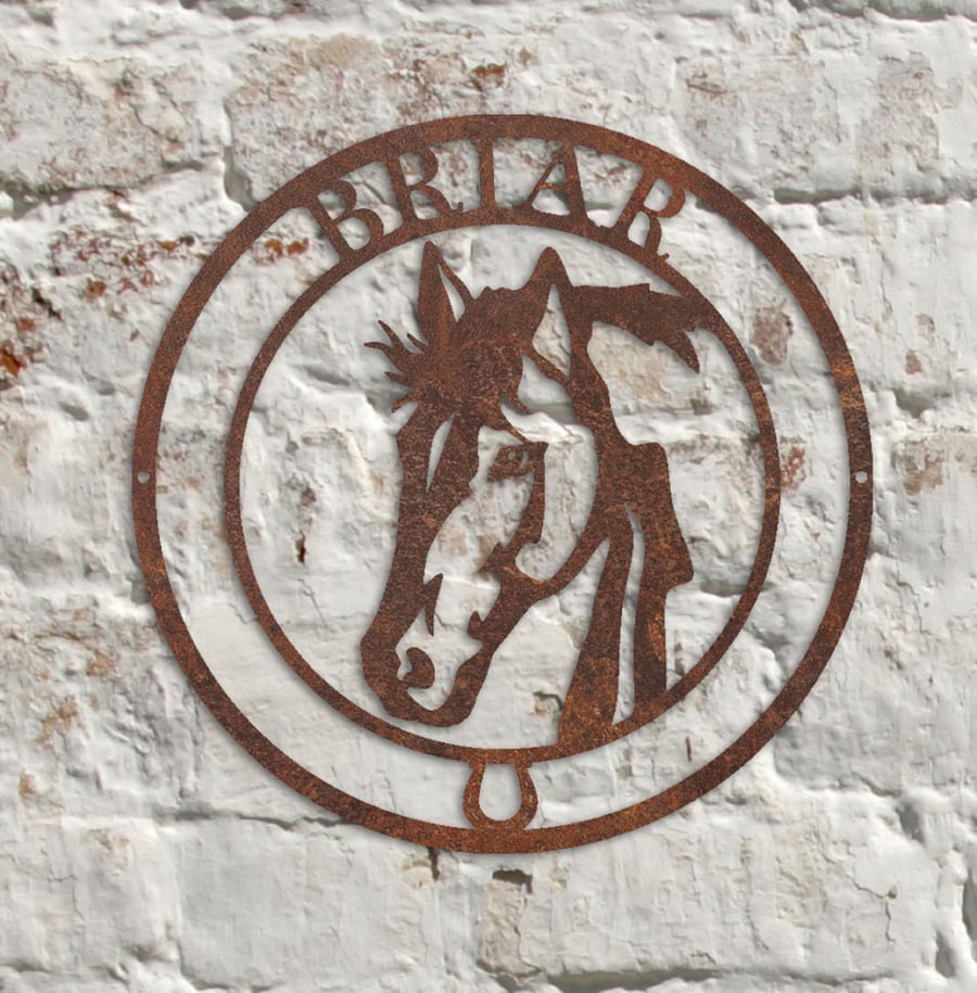 Personalised Rustic Horse Stable Door Name Plate  - Bespoke Handmade Gift
