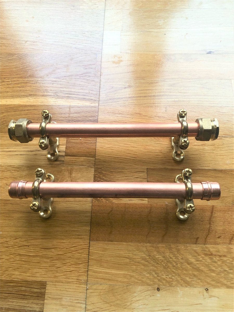 Copper Pipe handles Industrial Door drawer Kitchen Cupboard Handles Steampunk in