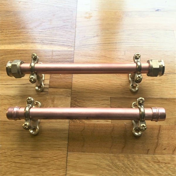 Copper Pipe handles Industrial Door drawer Kitchen Cupboard Handles Steampunk in