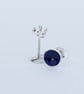 Navy blue enamelled silver studs - Image 2