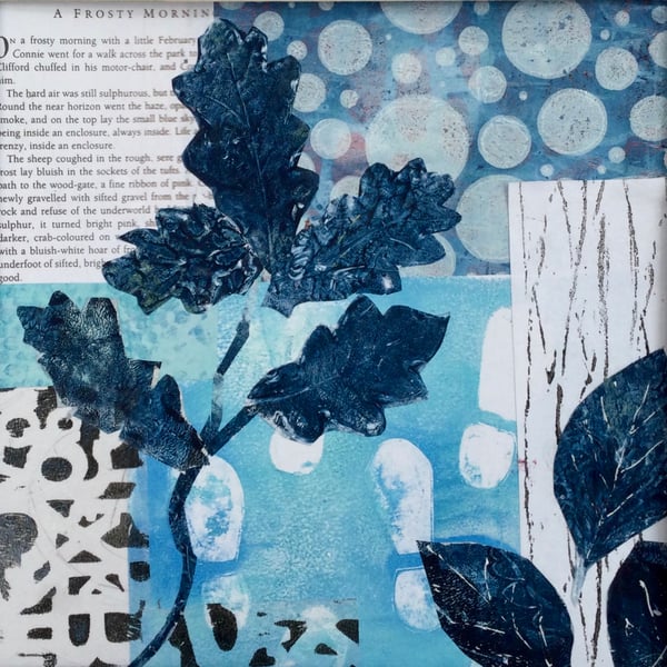 Original art Collage entitled Frosty Morning