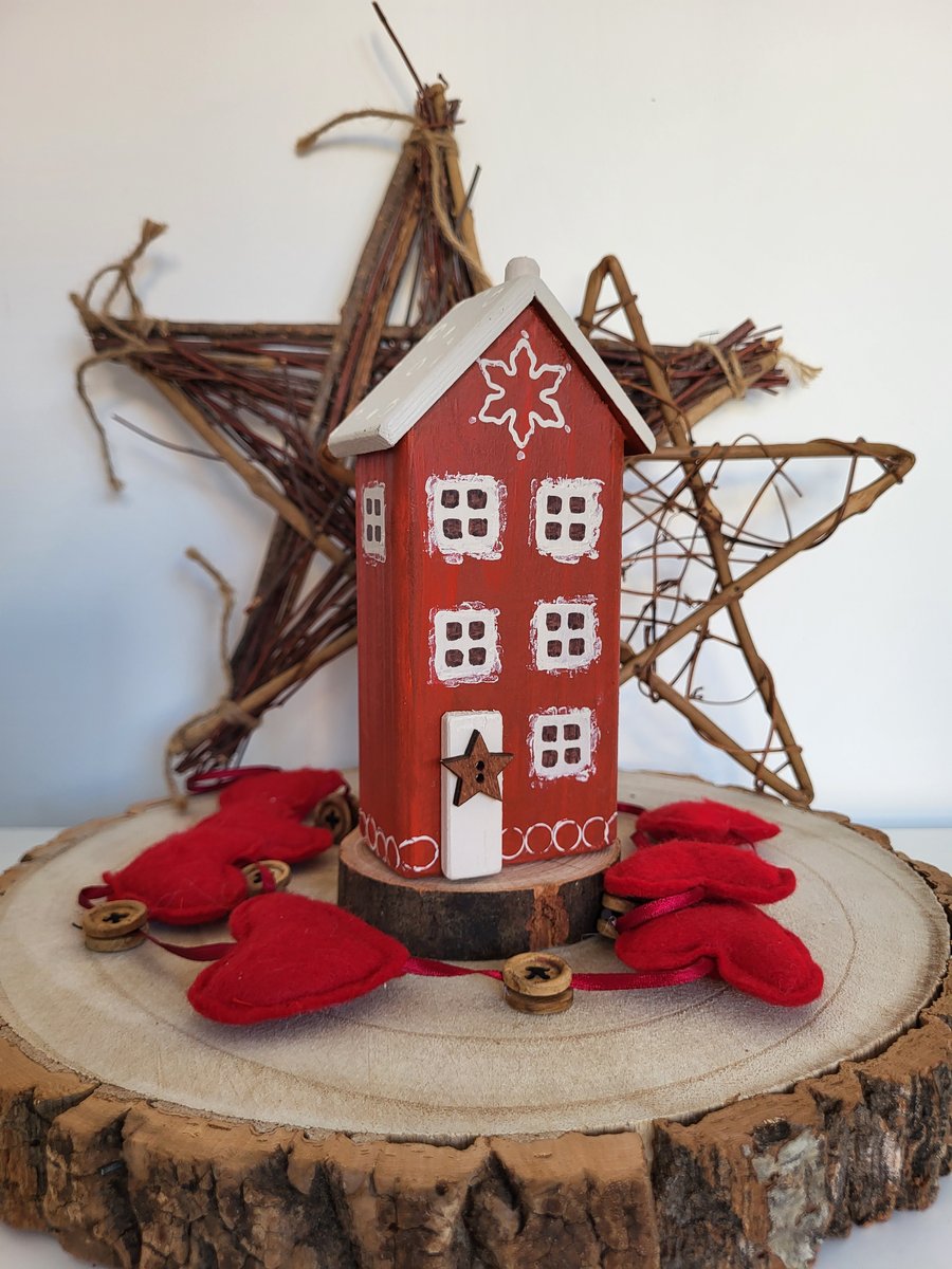 Unique Christmas Wooden House Decoration