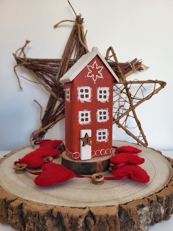 Unique Christmas Wooden House Decoration