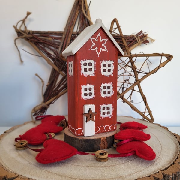 Unique Christmas Wooden House Decoration