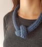 Women's Blue Chunky Statement Hand-Knitted Textile Knot Nautical Necklace