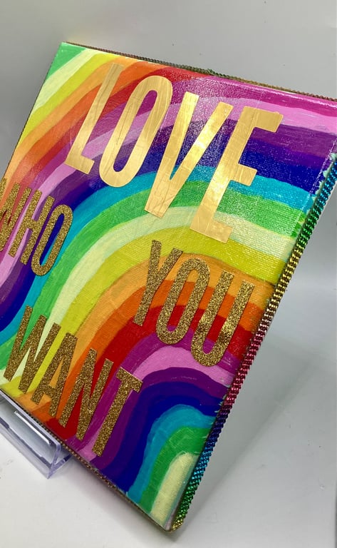 Rainbow acrylic wall canvas 