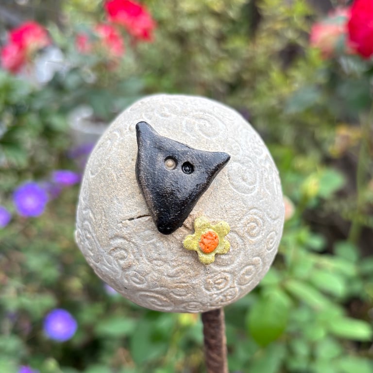 Curly sheep cane topper