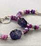 Blue Quartz Bracelet with Agate Magnetic Clasp with Safety Chain  - Image 7