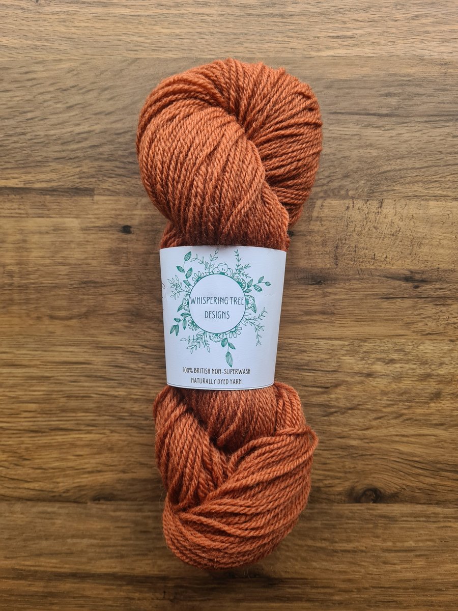 Naturally plant dyed non-superwash British Jacob wool yarn