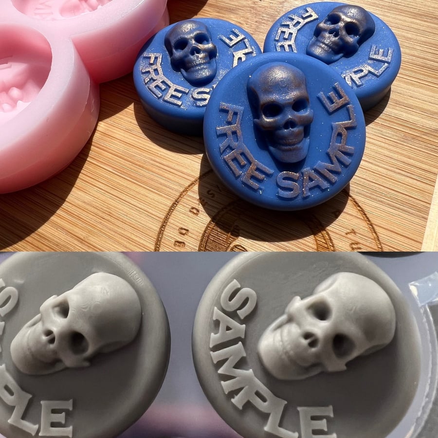 Skull Sample Wax Melt Silicone Mold for Wax. Wax Melt Silicone Mould.