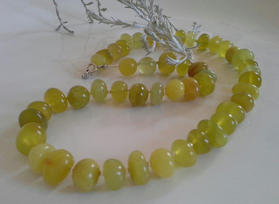 Serpentine Sterling Silver Necklace