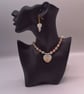 Ceramic Bead and Crystal Necklace with a Double Sided Heart Pendant and Earrings - Image 6