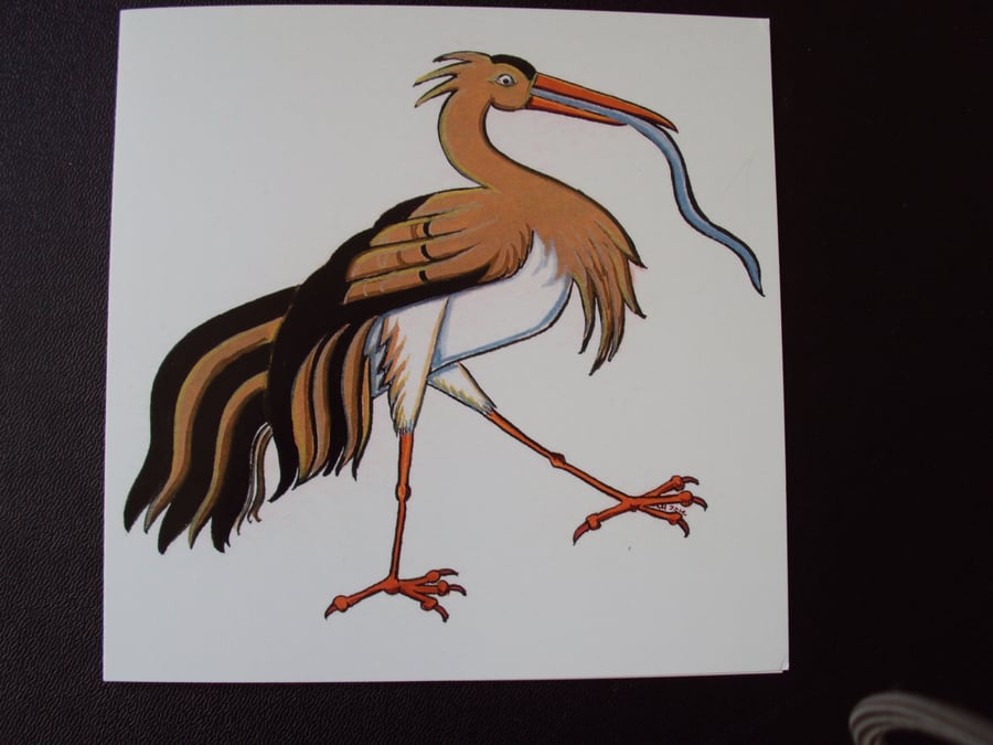 Stork birthday card baby card