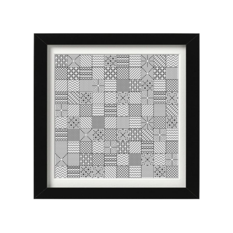 Blackwork Cross Stitch Chart: Geometric Embroidery Design (PDF Download)