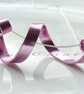 Necklace Pink Aluminium Wire Wrap  Ribbon Pendant  - Image 1