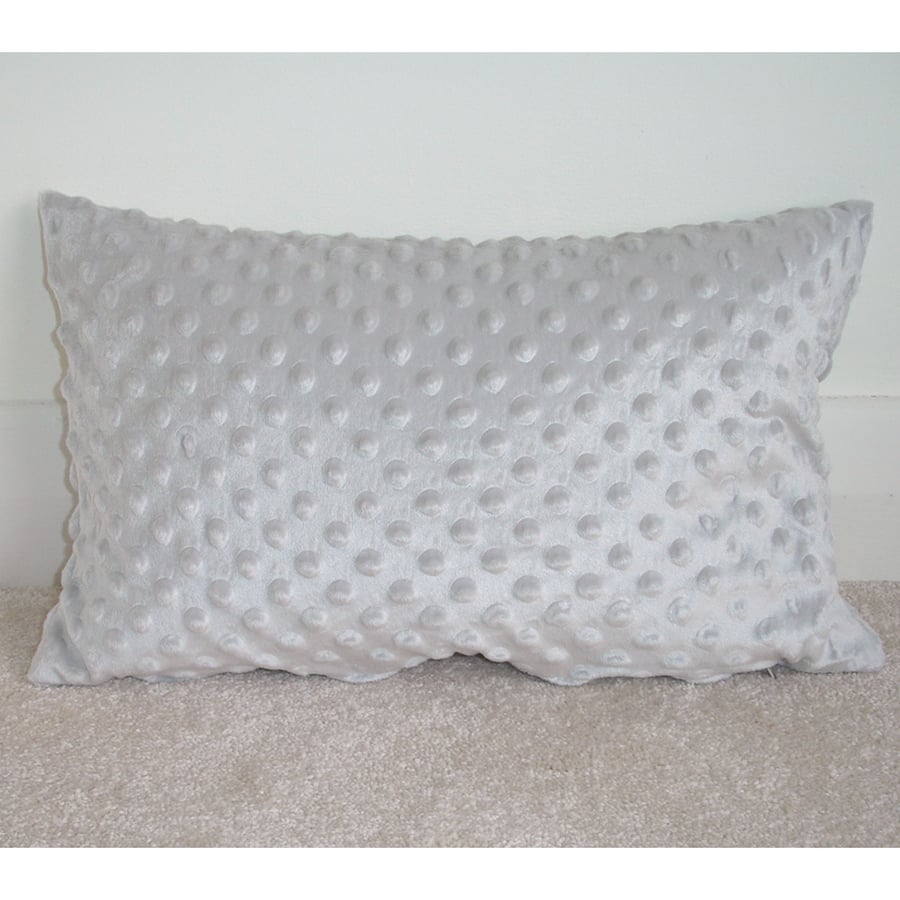 Tempur Travel Pillow Cover 16x10 Soft Cuddlesoft Minky Grey Spots SMALL