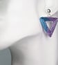 Tanzanite and Teal Triangle Beaded Earrings - Image 2