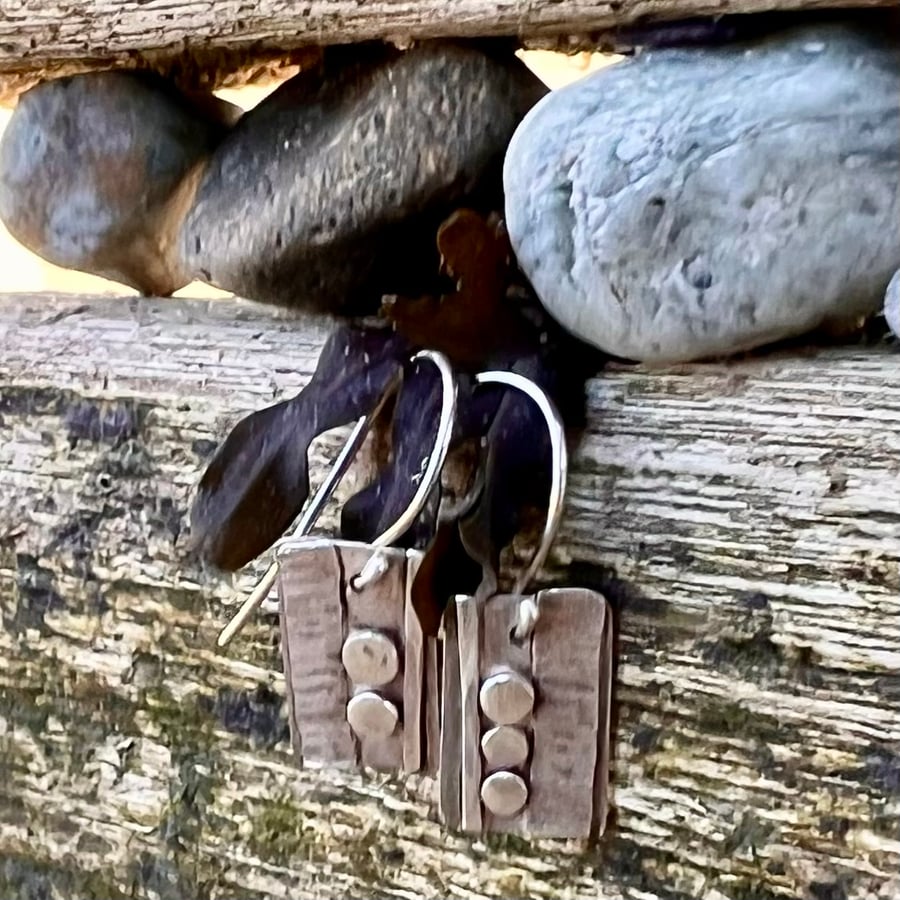 Silver Textured Coast Earrings