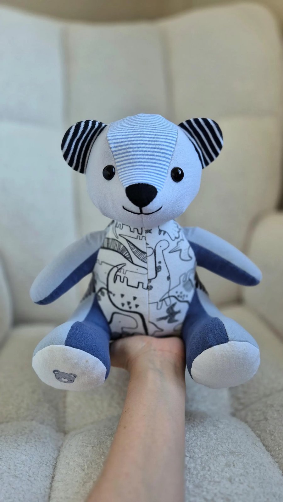 Mini Memory Bear from Baby Clothes, Uniform or Loved One Clothing