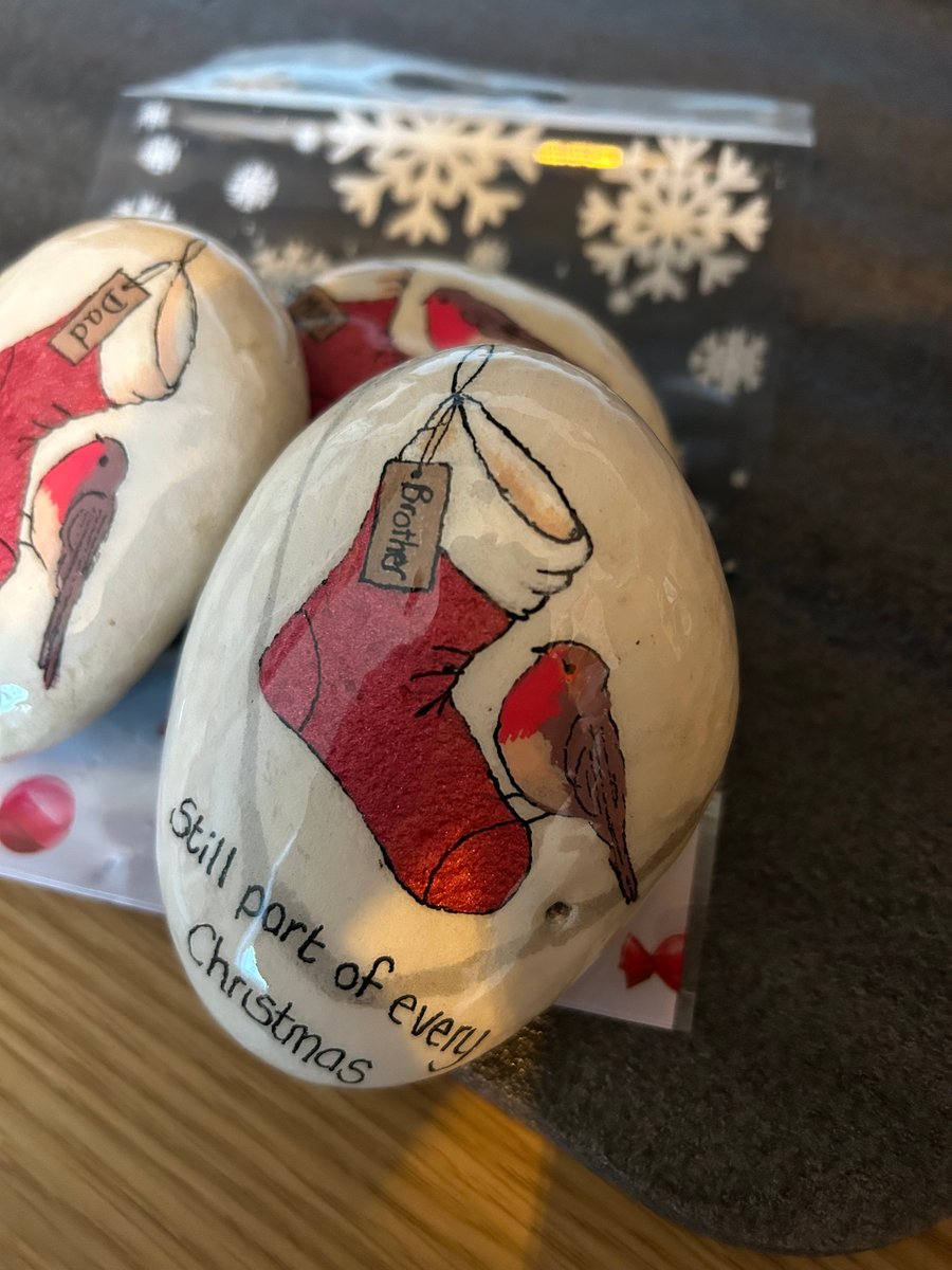 Hand painted Christmas memorial stocking