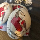 Hand painted Christmas memorial stocking