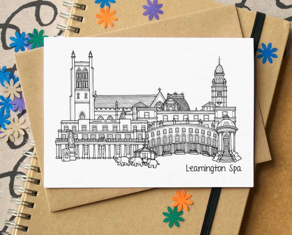 Leamington Spa Skyline Greetings Card