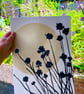 Botanical art, Garden Chives, ink shadow painting, original, handmade, signed - Image 5