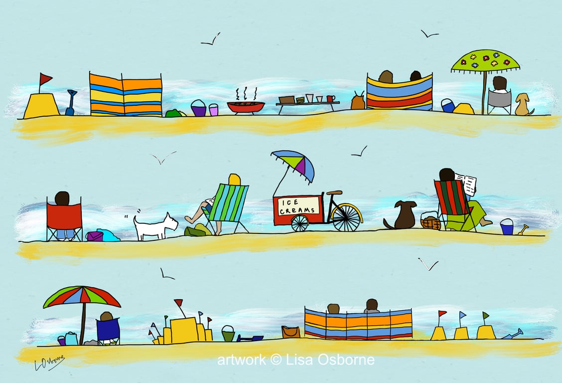 Day at the seaside - coastal print 