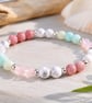 Rhodonite, Howlite, Rose Quartz & Amazonite Bracelet