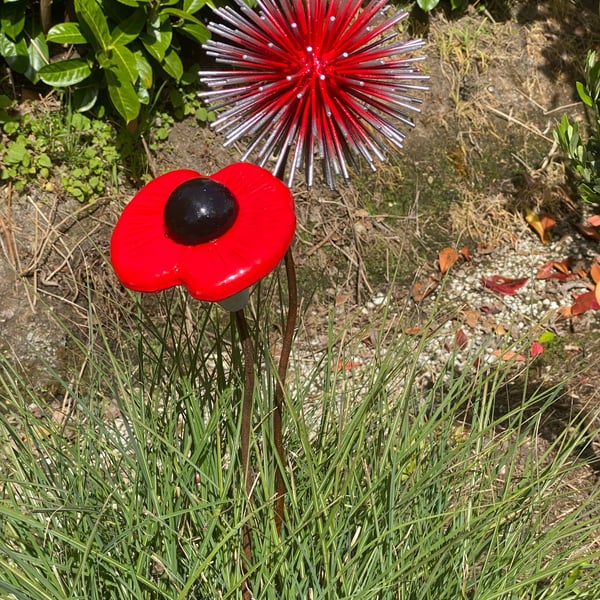 Red Dandelion & Poppy Ornament