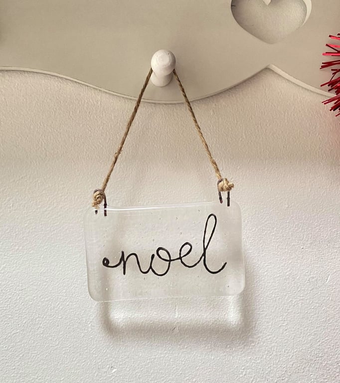 Fused Glass Noel Hanger