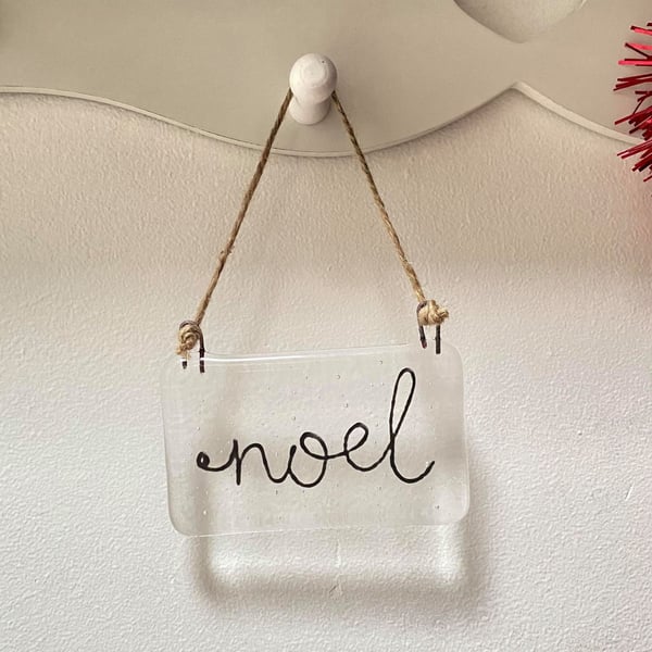 Fused Glass Noel Hanger