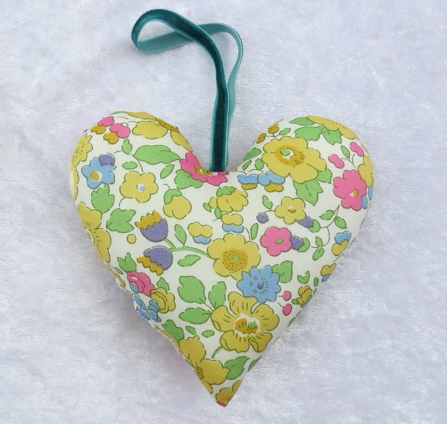 Heart decoration, Liberty Lawn heart, fabric heart