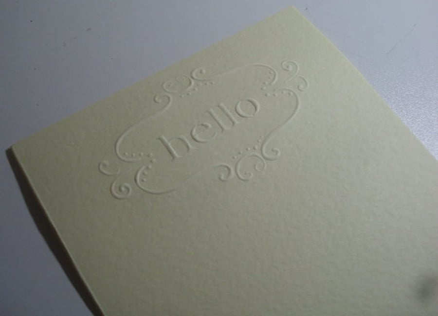 Embossed "HELLO" Letter Writing Set  - Writing Paper - Envelopes - Stationery