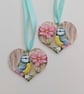 Bluetit wooden hanging heart decoration, garden bird, gift for a bird lover  - Image 6