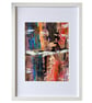'Primal Reflection' Vividly Coloured Original A4 Framed Painting - Image 1
