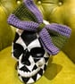 Statement Crochet Bow Hair Clip Purple & Green