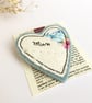 Textile 'Mum' Heart Brooch - Image 2