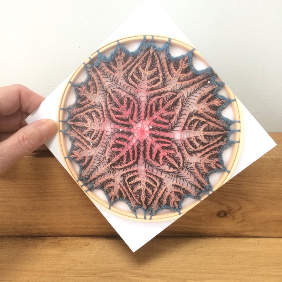 Fallen Leaves Mandala Blank Greeting Card  FREE UK SHIPPING