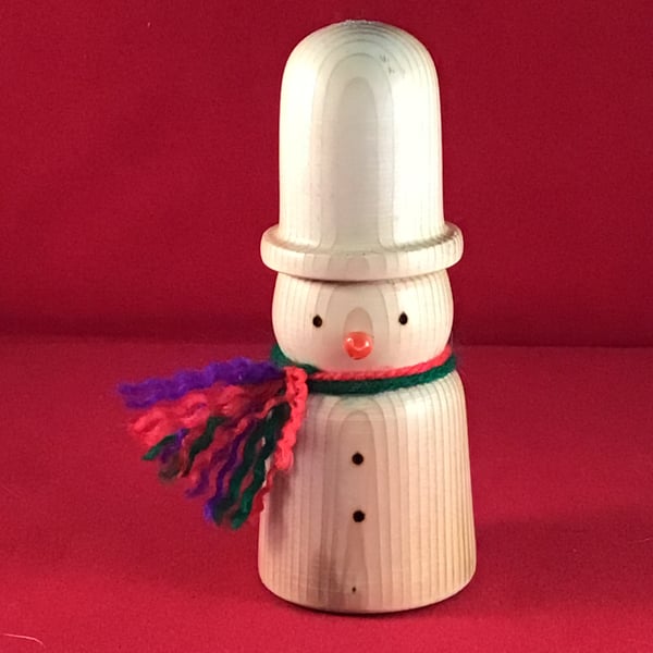 Natural wood snowman