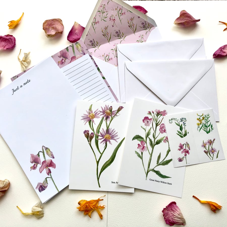 Floral letter writing set