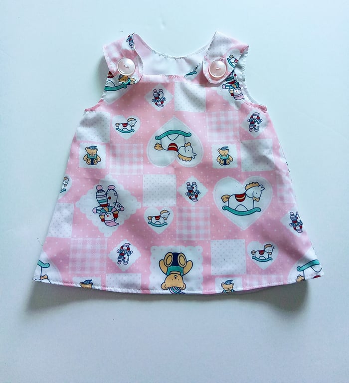 Dress, 0-3 months, Summer dress, A Line dress, clowns, Rocking horse, Bears