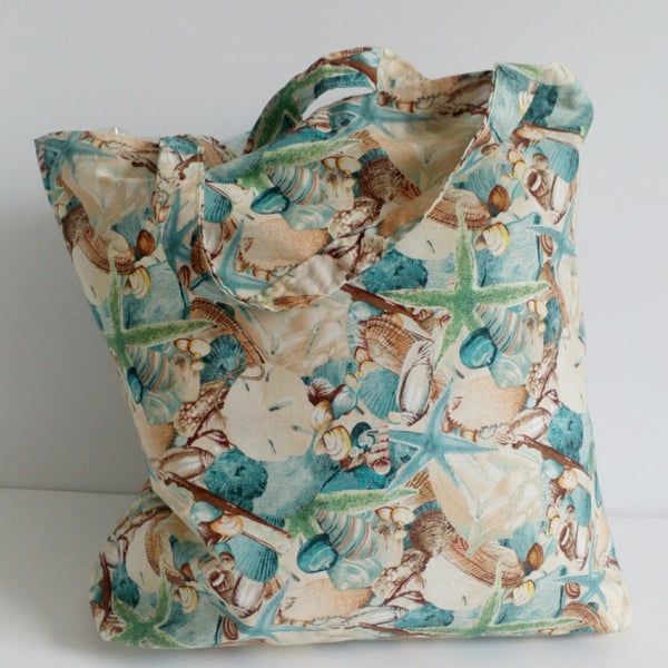 Bag, Tote bag,  Shopping bag, cloth bag, fabric bag,  grocery bag, seashells