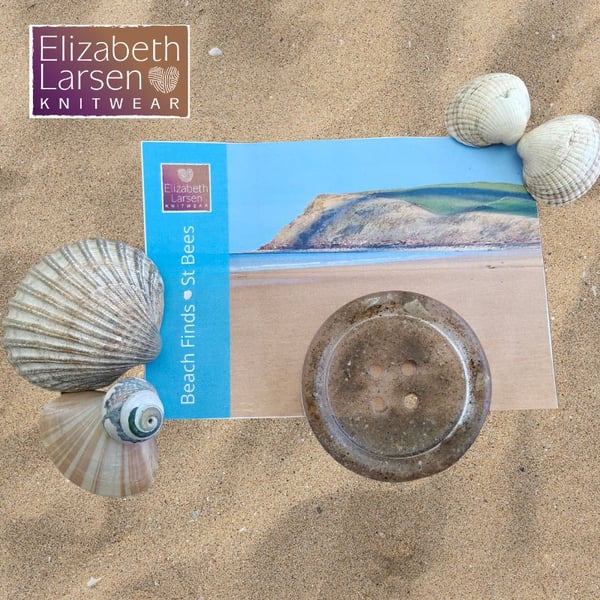 Handmade St Bees Sand Buttons. Pair of 3.5cm decorative buttons. 